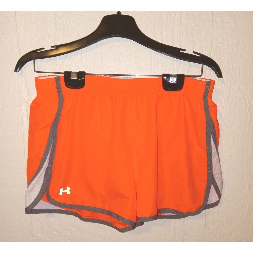 Under Armour Running Shorts Womens M Orange HeatGear Lightweight